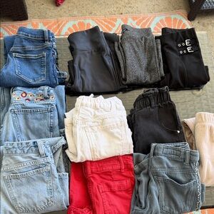 Super bundle 11 bottoms between 7 jeans mostly Zara, 3 leggis, 1 zara corduroy